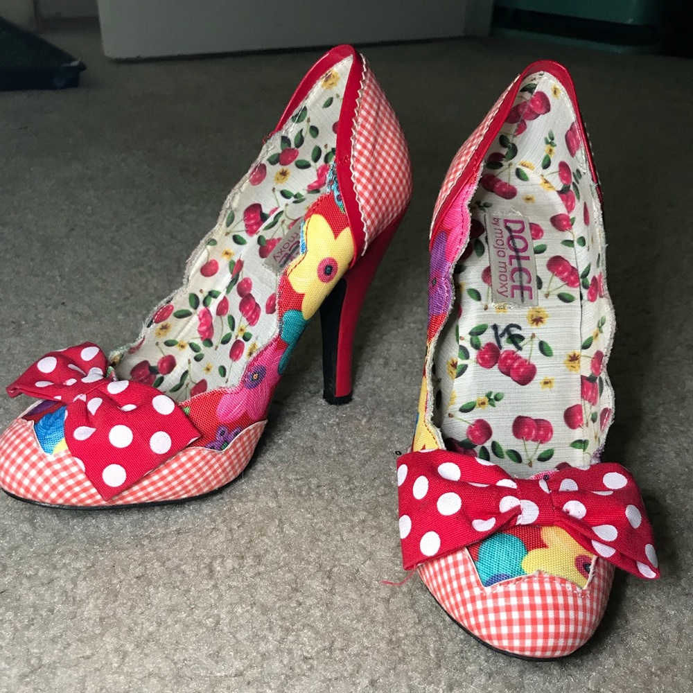 Dolce Red Gingham Heels